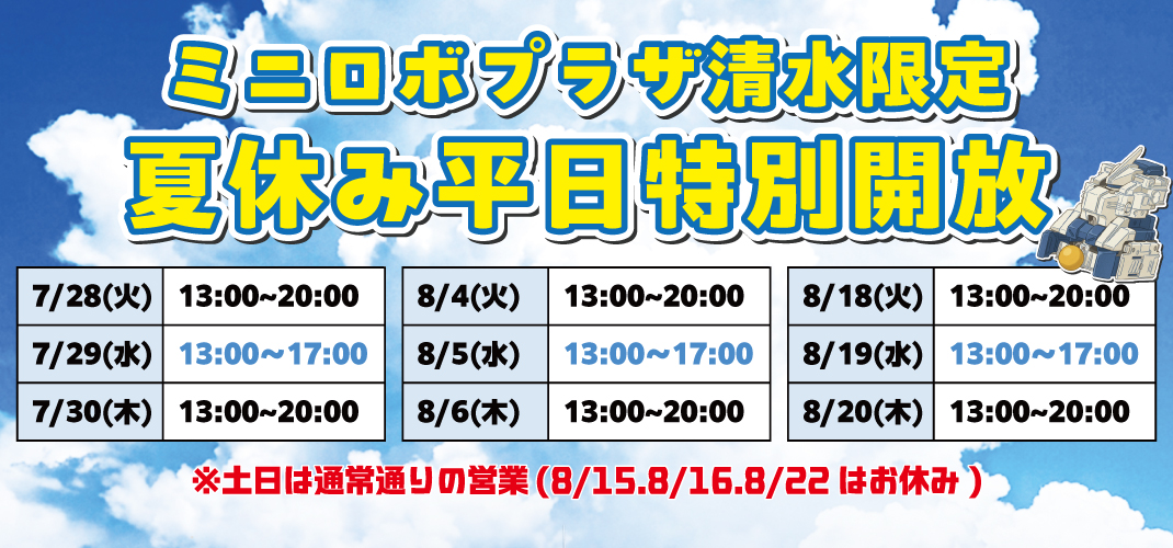 夏休み平日特別開放