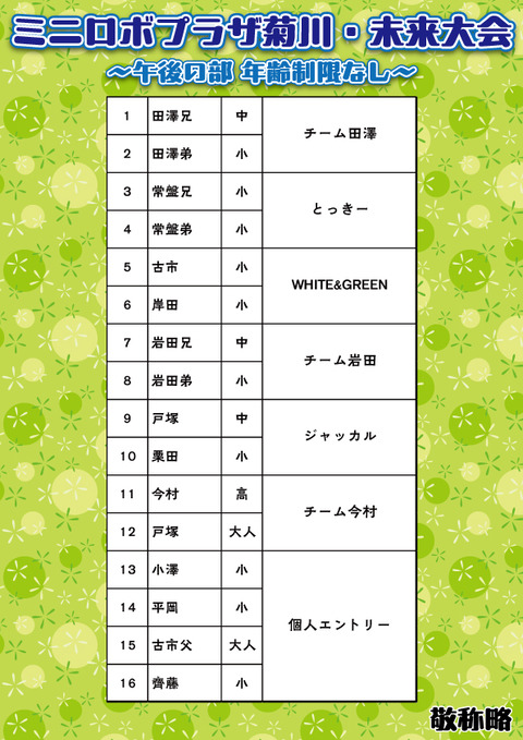 午後の部エントリー2